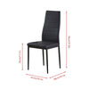 Small Space Dining Set 3Pcs Square Dining Table+ 2 Dining Chair Set Black Wooden