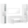4 Piece Bathroom Furniture Set High Gloss White Engineered Wood S4J8