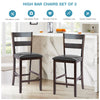 2X Upholstered Bar Stools PU Leather Counter Height Kitchen Dining Pub Chairs