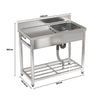 Commercial Sink Stainless Steel Kitchen Single Sink Catering Wash Table +Worktop