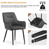 2PCs Dining Chairs Velvet Metal Legs Leisure Reception Chair Restaurant Grey