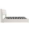 Ottoman Lift Up 5 ft Upholstered King Bed Frame With Storage Headboard Cream