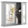 Bathroom Wall Cabinet 2-Tier Medicine Cabinet Storage Organizer with Mirror