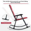 Foldable Rocking Chair Oversized Camping Rocking Chair Padded Lawn Chair Red