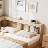Wooden Storage Bed Frame With Slats and Shelves 4ft6 Double for Kids, Teenagers