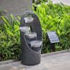 Large Solar Powered Slate Garden Water Feature Outdoor LED Fountain Waterfall