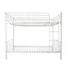 Heavy Duty Metal Twin Over Twin Bunk Bed with Ladder Full-Length Guard Rail