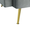 Modern Luxury Velvet Sofa Bed Grey 3 Seater Nonwoven Contrast Gold Metal Legs