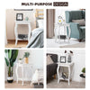 2pcs Accent Table End Table with Curved Legs 2-Tier Open Storage Shelves-White