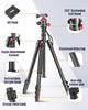 CAMBOFOTO 74‘’/188cm Professional Camera Tripod, Portable Tripod 188cm/Monopod