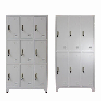 180cm Tall Metal Storage Cupboard 6/9 Doors Cabinet Gym Staff School Locker