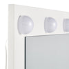 White Dressing Table Mirrored LED Light with Drawer& Stool MDF Bedroom Room