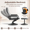 360°Swivel Recliner Upholstered Faux Leather Armchair-Grey