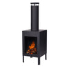 Chiminea for Garden & Patio Outdoor Square Fire Wood Burner Heater Black Classic