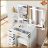 Vanity Table Set LED Mirror Makeup Desk with Storage Dressing Dresser Bedroom