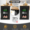 Kitchen Island Storage Cupboard W/Drop Leaf Countertop Side Racks 2-Door Cabinet