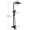 Modern Black Bathroom Exposed Shower Mixer Twin Head Large Square Bar Set Valve