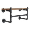 Rustic Wood Scaffold Board Floating Shelf Wall Mount Clothes Rail Hanger Display
