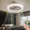 LED Ceiling Fan with 3 LED Light Adjustable Wind Speed Smart Control Low Profile