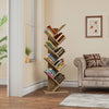 Tree Bookshelf Tall Wooden Bookcase Display Storage Shelving Units Living Room
