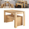 Small Space Breakfast Nook Dining Table Set & Two Benches Wooden Home Cafeteria