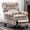 Recliner Armchair Tartan Chair Wing Back Sofa Lounge Chair Adjustable Footrest