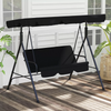 Outdoor 3 Seater Swing Chair Garden Patio Seat Adjustable Canopy Cushion Black