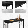 Breakfast Bar Table with 2 Glass holders 2 hooks Kitchen Long Dining High Table