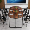 Oval Home Office Table Large Business Furniture-Brown