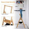 3-Step Ladder Folding Step Ladder Home Portable Bamboo Ladder w/Storage Bag