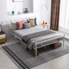 Double Metal Bed Frame - Bedstead Base with Headboard and Footboard - Metal Slat