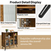 Industrial Side Cabinet Kitchen Sideboard Wooden Cupboard w/Adjustable Shelves