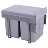 400mm Door Cabinet Waste Bin Grey Recycling Base Mounted Soft Close Pull Out 40L