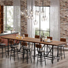 Rectangular Counter Height Dining Table with Metal Footrest for 6 People, Brown