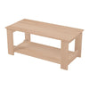 Rectangular Coffee Table Side End Table Wooden TV Stand with Storage Shelf Rack