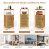 Costway 2-Tier Bamboo Bathroom Storage Cabinet Floor Cabinet w/ Single Door