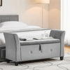 Seville Storage Ottoman Seat Stool Bench Chest Toy Box Pouffee Light Grey Velvet