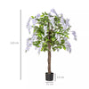 Artificial Realistic Wisteria Flower Tree Faux Plant for Indoor Décor