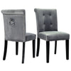 2/4pcs Dining Chairs Set Velvet Seat Back Wood Legs Kitchen Knocker Chairs Home