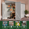 Metal Garden Shed, Lockable Tool Storage House Lean to Shed with Double Doors UK