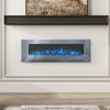 50 60 72"Electric Standing LED Fireplace TouchScreen Wall Inset Black/Grey Glass
