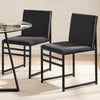 Dusk Rae Charcoal Velvet & Black Set of 2 Dining Chairs RRP £399