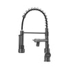 Modern Mono Pull Out Twin Kitchen Mixer Tap Dual Spout Spray Single Lever Grey