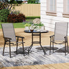80cm Black Round Garden Table Outdoor Cafe Patio Dining Table with Parasol Hole