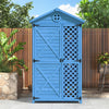 GARDEN SHED WOODEN OUTDOOR TOOL STORAGE SHED,COMPACT UTILITY SENTRY UNIT BLUE