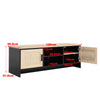 Modern 120cm Rattan TV Stand Cabinet Entertainment Unit Matt 2-Door Storag Space