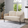 Luxury 2 Seater Corduroy Fabric Couch Living Room Sofa Armchair with 2 Pockets