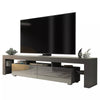 Modern 200cm TV Unit I Grey Cabinet Stand with Storage I High Gloss Doors