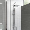 Chrome Waterfall Bath Shower Mixer Tap With 3 Way Square Rigid Riser Shower Kit