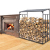 Extra Large Outdoor Wooden Log Store Metal Garden Shed Firewood Stacking Storage